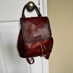 Brown Leather Backpack I Medici